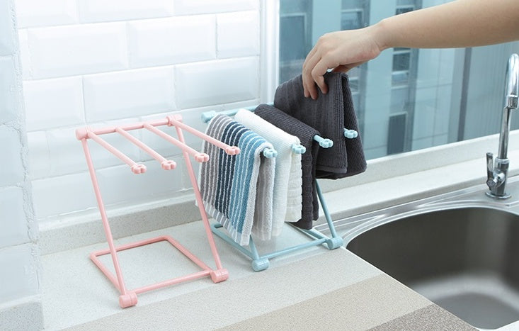 Foldable dishcloth shelf