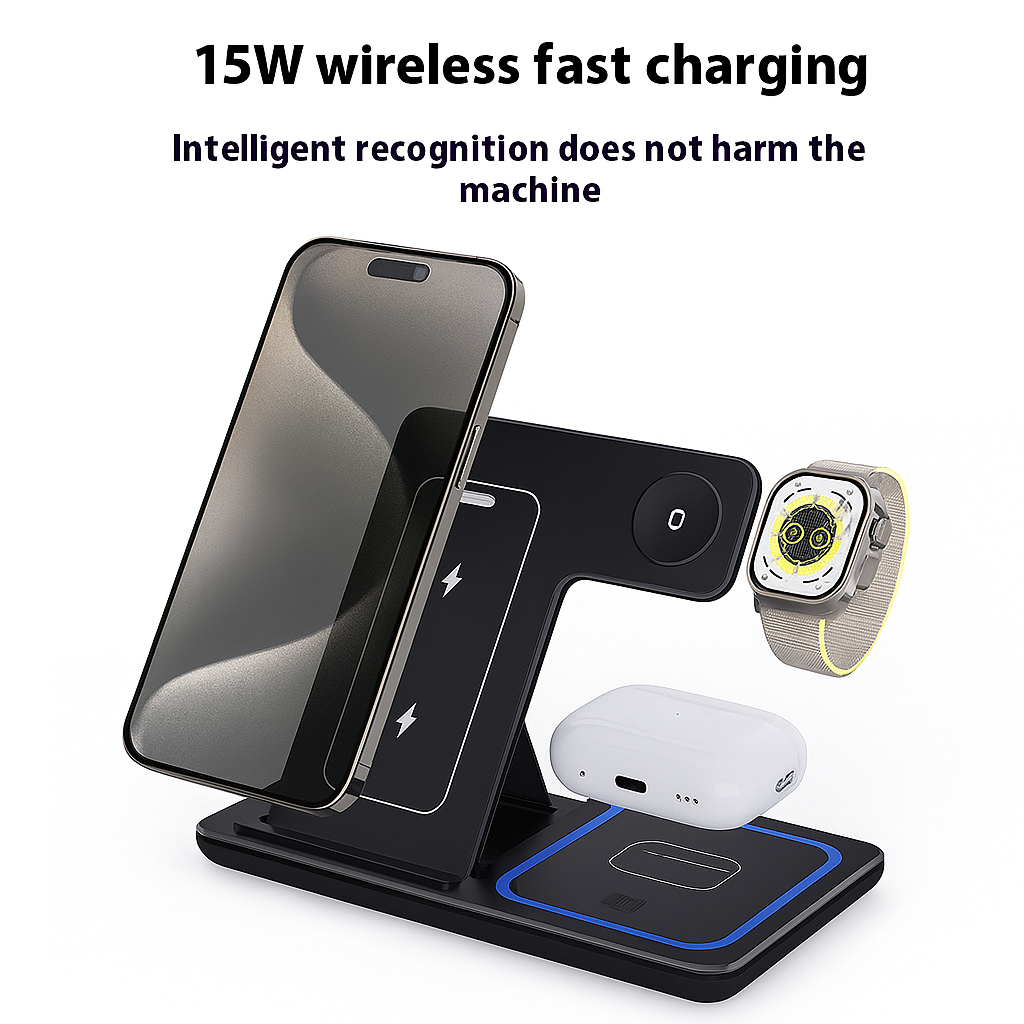 3-in-1 Wireless fast charging station