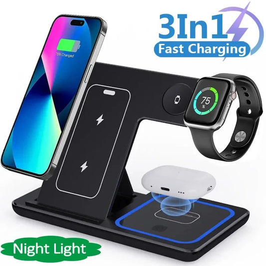3-in-1 Wireless fast charging station
